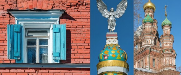 Architectural details of a historic russian building