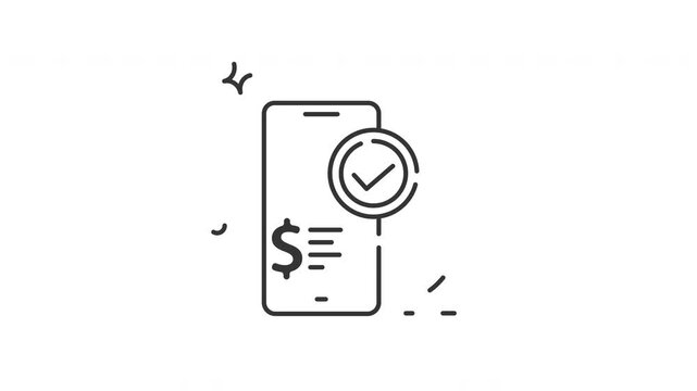 payment purchase transfer success icon illustration animation motion graphic design isolated