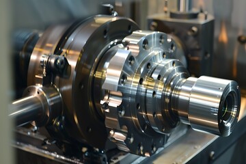 CNC lathe. Metalworking industry. CNC milling machine.