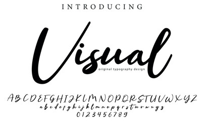 Visual Font Stylish brush painted an uppercase vector letters, alphabet, typeface