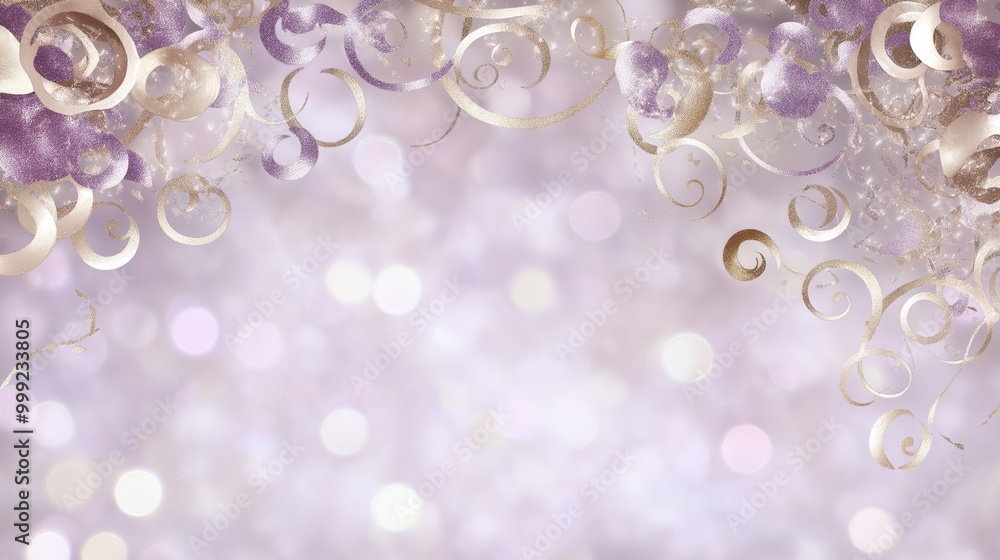 Poster a mesmerizing display of subtle strands of shimmering light transitioning from purple to pink agains