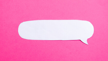 pink paper speech bubble 