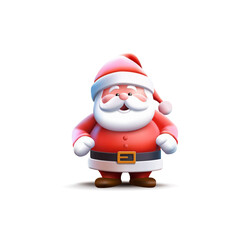 3D character of Santa Claus. Happy funny Santa on a white background for Merry Christmas concepts. For web design, advertising, and creative concepts. Realistic icon. Vector illustration.