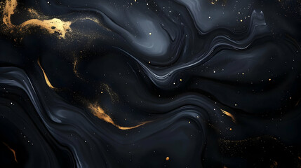 Obraz premium Abstract Black and Gold Swirls: A Mesmerizing Artwork