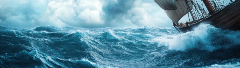 Sailor Navigating Through Stormy Tropical Waters