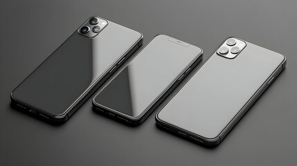 Black Smartphones on a Black Background
