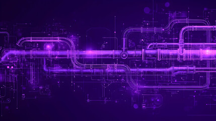 Abstract Purple Pipelines, Technology's Flowing Network