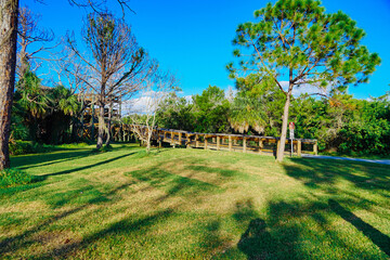 Wall Springs Park and Pinellas Trail in Palm Harbor, Tarpon Springs and Gulf of Mexico