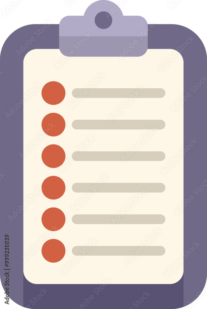 Poster clipboard showing blank checklist with red check marks for tasks, business organization and reminder