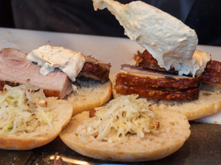 Crispy Pork Sandwich with Savory Toppings