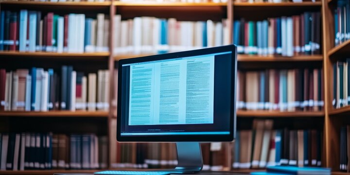 a systematic literature review, with research papers and databases organized on a computer screen.