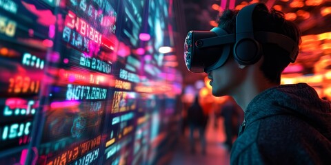 a virtual reality scoreboard, a competitive multiplayer game in progress, representing a high-energy, immersive VR gaming environment.