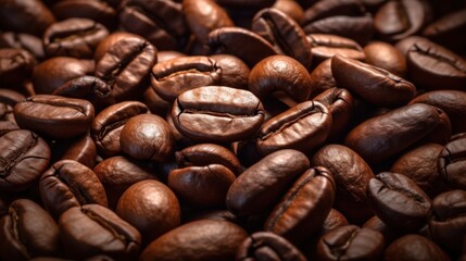Obraz premium Close-up of Roasted Coffee Beans