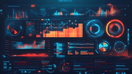 Obraz premium Chart of business data graph diagram and growth financial graphic report information on futuristic finance background with stock market economy infographic template. 
