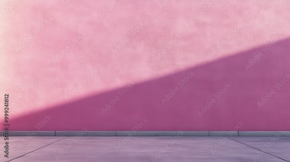 Sticker Solid Pink Wall with Concrete Floor Background