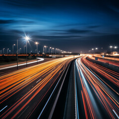 Long Exposure of Light Trails on a Highway