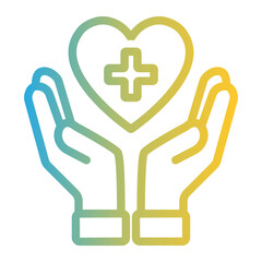 Mental Health icon on line gradient style