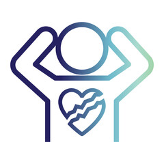 Mental Health icon on line gradient style