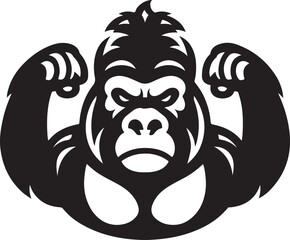 gorilla icon vector style silhouette