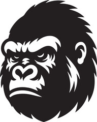gorilla silhouette vector icon with white background