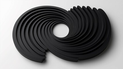 Curved black geometric lines forming concentric circles