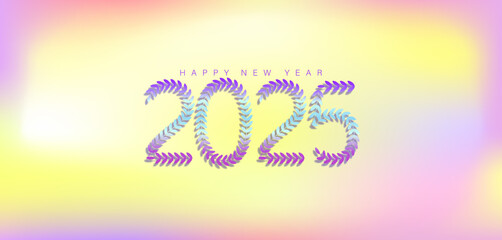 A beautiful and lively design for New Year 2025, showcasing an array of colors and festive motifs to convey happiness