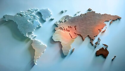 Environmental Impact Concept - Digital map of the world with tropical zones showing weather conditions.