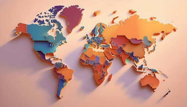Environmental Impact Concept - Digital map of the world with tropical zones showing weather conditions.