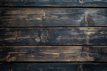 A close-up of weathered wooden planks with rich, dark tones and natural textures.