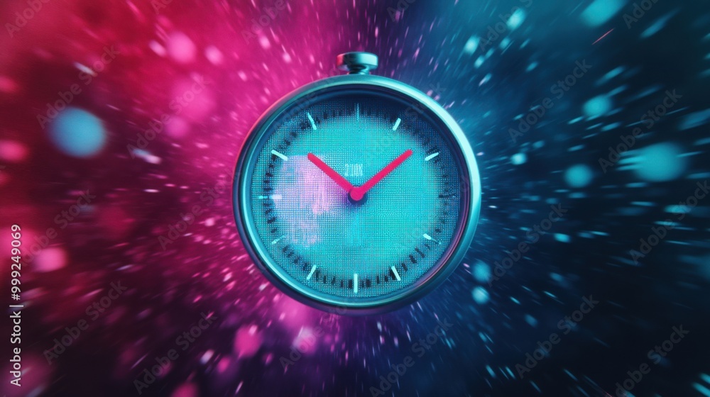 Poster countdown timer in a cosmic galaxy background