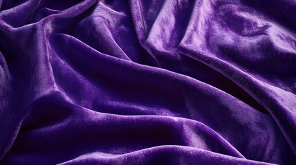 Fototapeta premium Close up image of rich purple velvet fabric with a lush plush texture and shimmering sheen under soft warm lighting conveying a sense of opulence luxury and indulgence