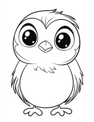 A cute little bird with big eyes and a cute smile