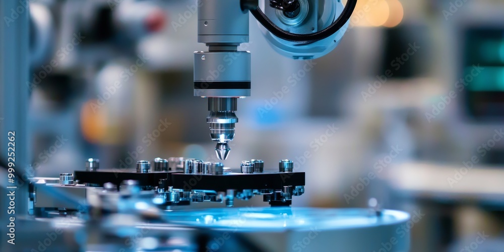 Fototapete a robotic control system, where an engineer fine-tunes algorithms and control parameters for optimal performance.