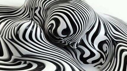 Softly curving black lines creating an abstract shell-like pattern, white background