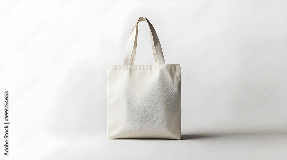 Poster a plain bag with a blank rectangular area for adding text or logos, perfect for business mockups