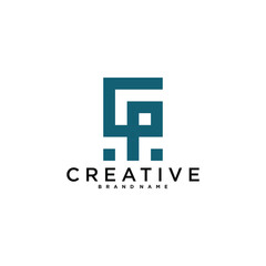 GP or PG letter logo design. Creative G P letter icon. Premium Vector