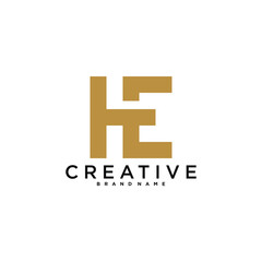 HE or EH letter logo design. Creative H E letter icon. Premium Vector