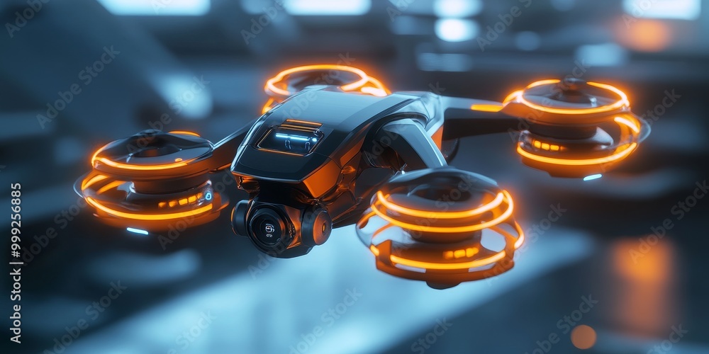Leinwandbilder an autonomous drone, with advanced sensors and AI systems enabling precise navigation and real-time obstacle avoidance.