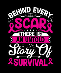 Behind every scar, there is an untold story of survival T-Shirt Design