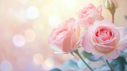light pink roses in soft colors light pink roses in soft colors and blurry style for background and blur style for background 