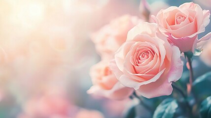 light pink roses in soft colors light pink roses in soft colors and blurry style for background and blur style for background 