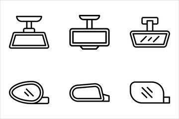 Car rear view mirror icon set. vector illustration on white background