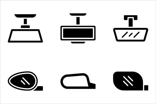 Car rear view mirror icon set. vector illustration on white background
