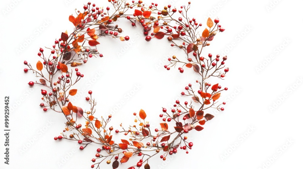 Poster elegant isolated wreath with a minimalist design, emphasizing its unique features.