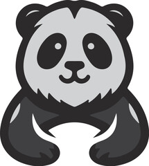 Cute panda bear vector illustration.