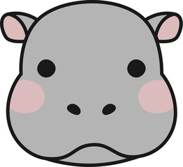 hippopotamus face cartoon