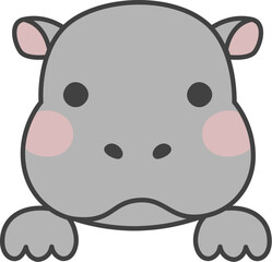 hippopotamus face cartoon