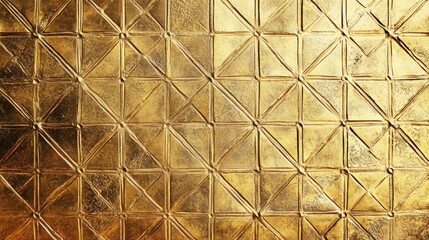A patterned gold tile background with intricate geometric designs