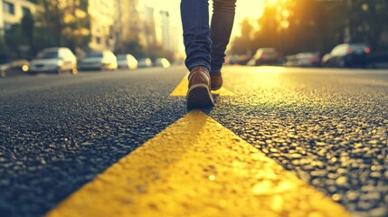 A person switching lanes on a highway, symbolizing the transition to a new career.