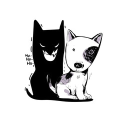 Cartoon dog sketch drawing hand drawn vector illustration. Cute pet animals collection isolated on white background.